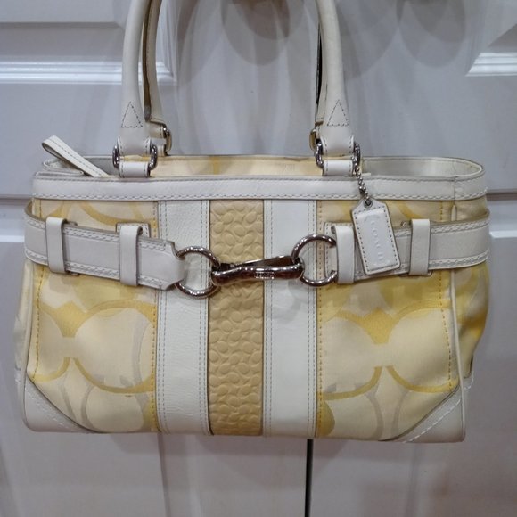 COACH EUC !! SALE!! White and Yellow Satchel - Picture 1 of 12